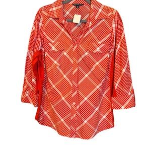 Zac & Rachel Red and White Plaid Button-Down Shirt